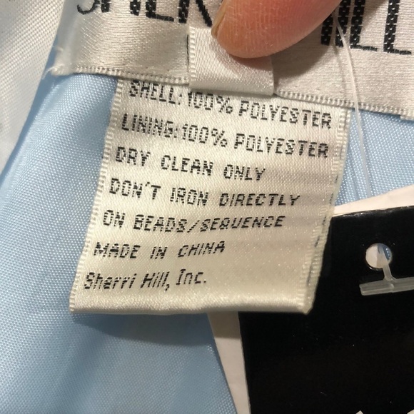 NWT Sherri Hill Dress Size 2 Pastel Ice Blue Rhinestone Floral Appliqué Ruffle - Picture 9 of 10